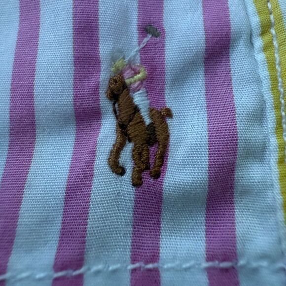 POLO RALPH LAUREN Fun Shirt Cotton Striped Shorts Girls Size 4 Multicolor - Picture 3 of 17